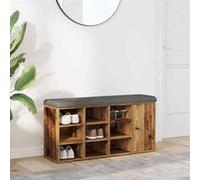 vidaXL Banc à chaussures vieux bois 102x32x50 cm bois d'ingénierie, banc, banc de rangement, siège de couloir 857621 Marron