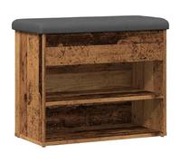 vidaXL Banc à Chaussures Vieux Bois 62x32x50 cm Bois d'ingénierie, Banc, Banc de Rangement, siège de Couloir, Banc de Couloir