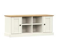 vidaXL Banc à chaussures VIGO – bois massif de pin – blanc 106×35×45 cm