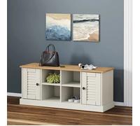 vidaXL Banc à chaussures VIGO – bois massif de pin – blanc 106×35×45 cm