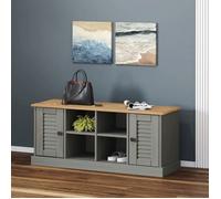 vidaXL Banc à Chaussures Vigo Gris 106x35x45 cm Bois Massif de pin, Rangement à Chaussures, Banc d'entrée, Banc de Rangement, Banc, Banc de Couloir