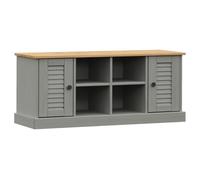 vidaXL Banc à chaussures VIGO gris 106x35x45 cm bois massif de pin 353180