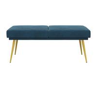 vidaXL Banc à double couche Bleu 120 x 45 x 46 cm Velours