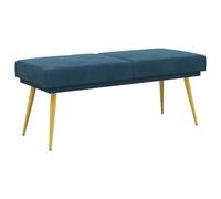 vidaXL Banc à Double Couche Bleu 120 x 45 x 46 cm Velours, Banc rectangulaire en Velours Moderne, siège Doux pour Chambre, Salon, Couloir, Design Compact, Pieds effilés