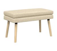 vidaXL Banc à Double Couche Crème 80 x 40 x 47 cm Tissu, Banc Moderne à Double Couche, Assise Douce, Design Solide, Pieds effilés, Bois Technique, Mousse rembourrée, revêtement en polyest