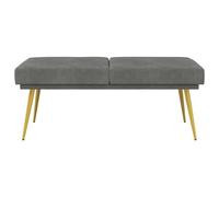 vidaXL Banc à double couche Gris foncé 120 x 45 x 46 cm Velours