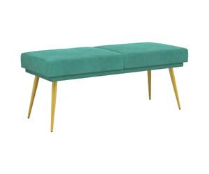 vidaXL Banc à Double Couche Turquoise 120 x 45 x 46 cm Velours, Banc rectangulaire en Velours Moderne, siège Doux pour Chambre, Salon, Couloir, Design Compact, Pieds effilés