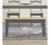 vidaXL Banc à manger Panama - Bois massif de pin Gris 105×30×45 cm