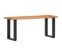 vidaXL Banc au Bord Naturel du Bois Banc de Salon Entrée Couloir Salle de Séjour Maison Intérieur 110 cm Acier Bois d'Acacia Solide