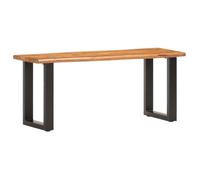 vidaXL Banc au bord naturel du bois 110 cm Bois d'acacia solide et acier