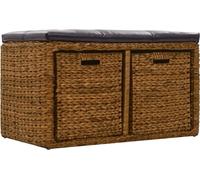 vidaXL Banc avec 2 paniers en jonc de mer 71×40×42 cm Marron