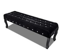 vidaXL Banc avec Boutons en Cristal Siège Banquette d'Intérieur Chambre à Coucher Salon Salle de Séjour Entrée Noir Tissu Velours