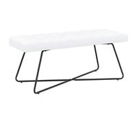 vidaXL Banc avec capitonnage Bouton Blanc 110 x 40 x 46 cm Tissu, Banc Rectangulaire Chic, Capitonné, Assise Moderne, Meuble Fonctionnel pour Salon, Chambre, Couloir