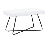 vidaXL Banc avec capitonnage Bouton Blanc 80 x 40 x 46 cm Tissu, Banc Rectangulaire Chic, Capitonné, Assise Moderne, Meuble Fonctionnel pour Salon, Chambre, Couloir