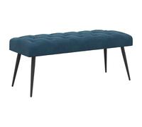 vidaXL Banc avec capitonnage Bouton Bleu 110 x 40 x 46 cm Velours, Banc Contemporain, rembourré capitonné, avec Pieds en métal, Style Minimaliste en Velours, Parfait pour Chambre, Salle à Manger