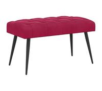 vidaXL Banc avec capitonnage Bouton Bordeaux 80 x 40 x 46 cm Velours, Banc Contemporain, rembourré capitonné, avec Pieds en métal, Style Minimaliste en Velours, Parfait pour Chambre, Salle à Manger