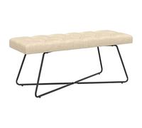 vidaXL Banc avec capitonnage Bouton Crème 110 x 40 x 46 cm Tissu, Banc Rectangulaire Chic, Capitonné, Assise Moderne, Meuble Fonctionnel pour Salon, Chambre, Couloir