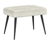 vidaXL Banc avec capitonnage Bouton Crème 60 x 40 x 45 cm Velours, Banc rectangulaire Moderne, Assise en Velours pour Chambre, Salon, Salle à Manger, Couloir, Design Minimaliste, Confortable