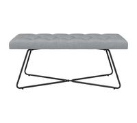 vidaXL Banc avec capitonnage bouton Gris clair 110 x 40 x 46 cm Tissu