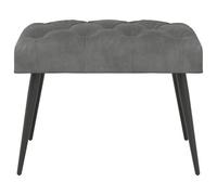vidaXL Banc avec capitonnage bouton Gris foncé 60 x 40 x 45 cm Velours