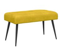 vidaXL Banc avec capitonnage Bouton Jaune 80 x 40 x 46 cm Velours, Banc rectangulaire Moderne, Assise en Velours pour Chambre, Salon, Salle à Manger, Couloir, Design Minimaliste, Confortable