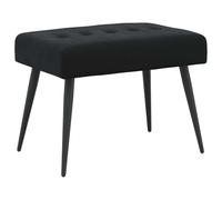 vidaXL Banc avec capitonnage Bouton Noir 60 x 40 x 45 cm Velours, Banc rectangulaire Moderne, Assise en Velours pour Chambre, Salon, Salle à Manger, Couloir, Design Minimaliste, Confortable