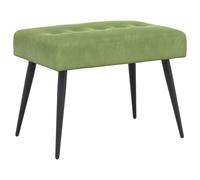 vidaXL Banc avec capitonnage Bouton Vert Clair 60 x 40 x 45 cm Velours, Banc rectangulaire Moderne, Assise en Velours pour Chambre, Salon, Salle à Manger, Couloir, Design Minimaliste, Confortable