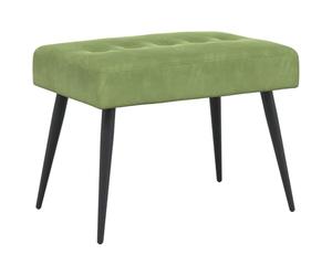 vidaXL Banc avec capitonnage Bouton Vert Clair 60 x 40 x 45 cm Velours, Banc rectangulaire Moderne, Assise en Velours pour Chambre, Salon, Salle à Manger, Couloir, Design Minimaliste, Confortable
