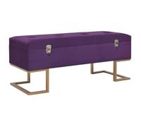 Banc Avec Compartiment De Rangement 105 Cm Violet Velours Multicolore