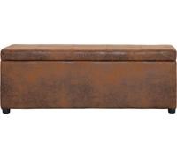 vidaXL Banc avec compartiment de rangement 116 cm brun aspect daim