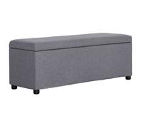 Banc avec compartiment de rangement 116 cm Gris clair Polyester