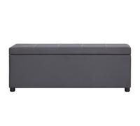 vidaXL Banc avec compartiment de rangement 116 cm Gris Similicuir