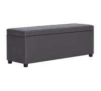 vidaXL Banc avec compartiment de rangement 116 cm Gris Similicuir