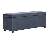 vidaXL Banc avec Compartiment de Rangement Tabouret Siège Banquette Pouf Bout de Canapé Chambre à Coucher Salon Intérieure Maison Gris Similicuir Daim