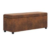 vidaXL Banc 116 cm avec compartiment de rangement Marron Similicuir