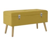 vidaXL Banc avec compartiment de rangement 80cm Jaune moutarde Velours329930 Jaune G