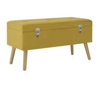 vidaXL Banc avec compartiment de rangement 80cm Jaune moutarde Velours329930 Jaune G