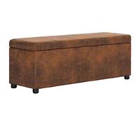 vidaXL Banc avec Compartiment de Rangement Tabouret Siège Banquette Pouf Bout de Canapé Chambre à Coucher Salon Intérieure Maison Marron Similicuir