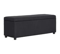 vidaXL Banc avec compartiment de rangement 116 cm Noir Polyester Noir