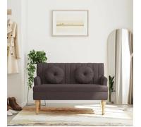vidaXL – Banc 372133 – Avec coussins, accoudoir et dossier, pieds en bois – Tissu marron foncé