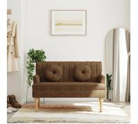 vidaXL Banc avec Coussins, Canapé avec Accoudoir et Dossier, Banquette avec Pieds en Bois, Siège de Salle de Séjour, 372139