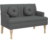 vidaXL Banc avec Coussins, Canapé avec Accoudoir et Dossier, Banquette avec Pieds en Bois, Siège de Salon Salle de Séjour, 372131