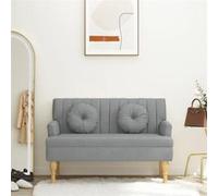 vidaXL Banc avec Coussins, Canapé avec Accoudoir et Dossier, Banquette avec Pieds en Bois, Siège de Salon Salle de Séjour, 372130 Gris G