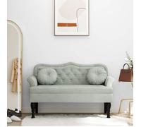 vidaXL Banc avec coussins 372140, velours gris clair 120,5x65x75 cm, pieds en bois