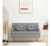 vidaXL Banc avec coussins gris clair 113x64,5x75,5 cm tissu 372130