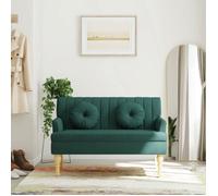 vidaXL Banc avec coussins en tissu vert foncé 113×64,5×75,5 cm