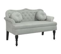 vidaXL Banc avec coussins 372140, velours gris clair 120,5x65x75 cm, pieds en bois