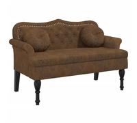 Vidaxl Banc Avec Coussins Marron 120,5x65x75 Cm Similicuir Daim Multicolore