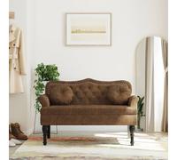 Vidaxl Banc Avec Coussins Marron 120,5x65x75 Cm Similicuir Daim Multicolore