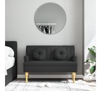 vidaXL Banc avec coussins noir 113x64,5x75,5 cm tissu